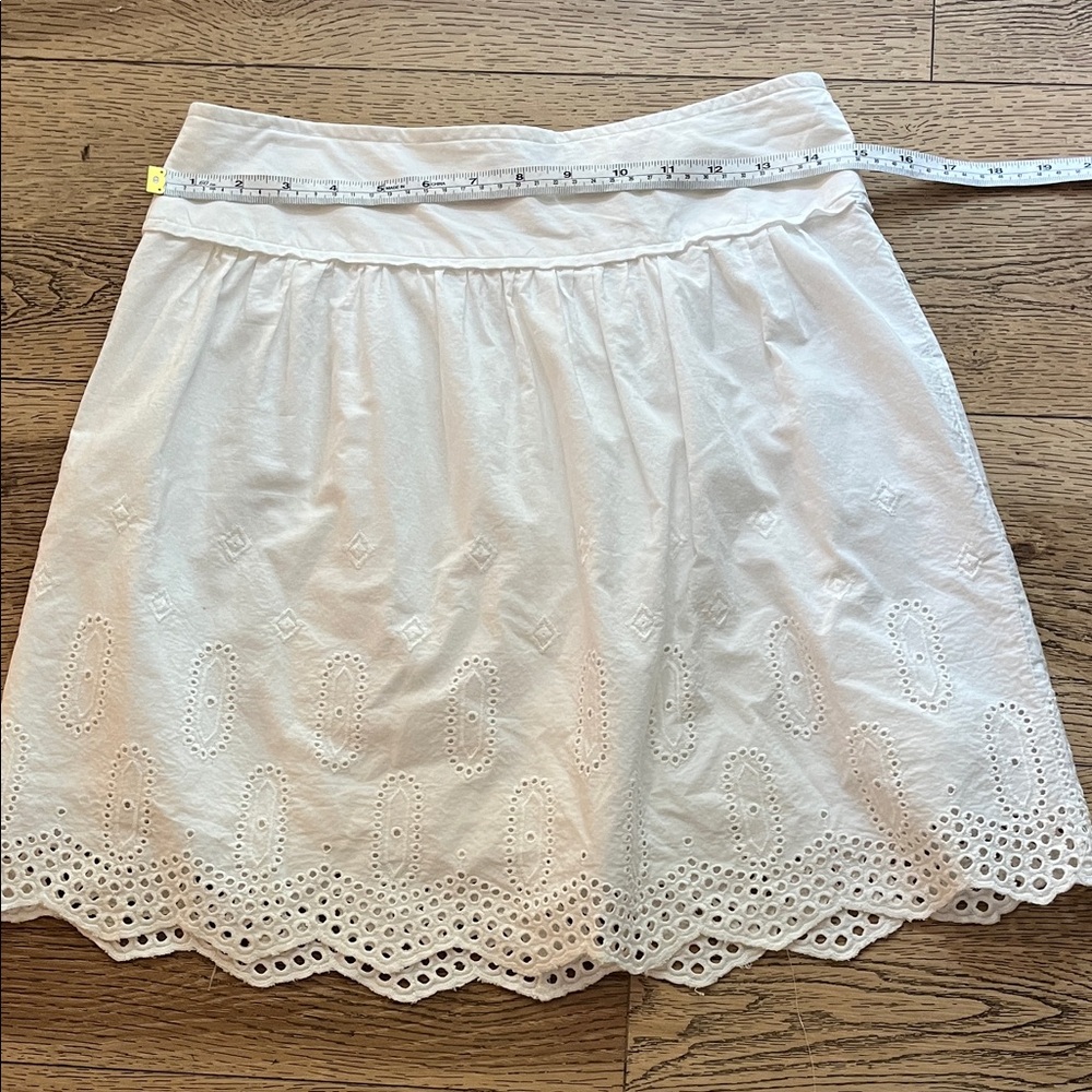 LOFT White Eyelet Mini Skirt